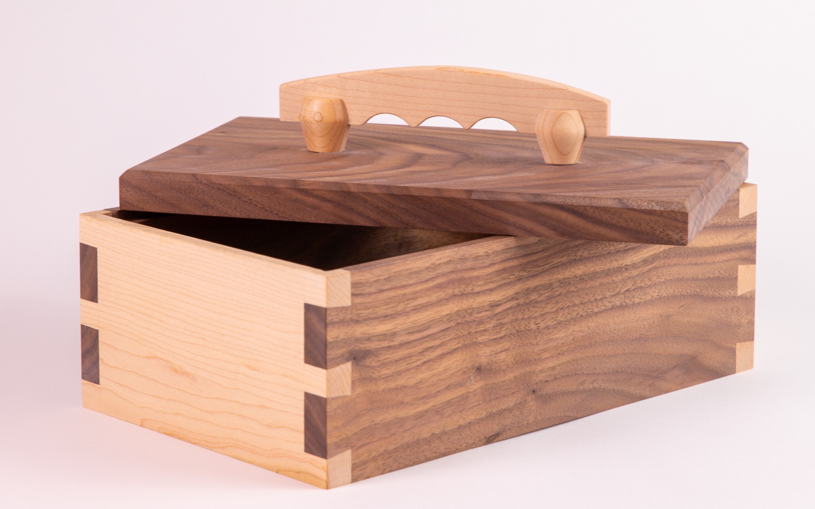 Keepsake Box — lid removed showing black felt lining