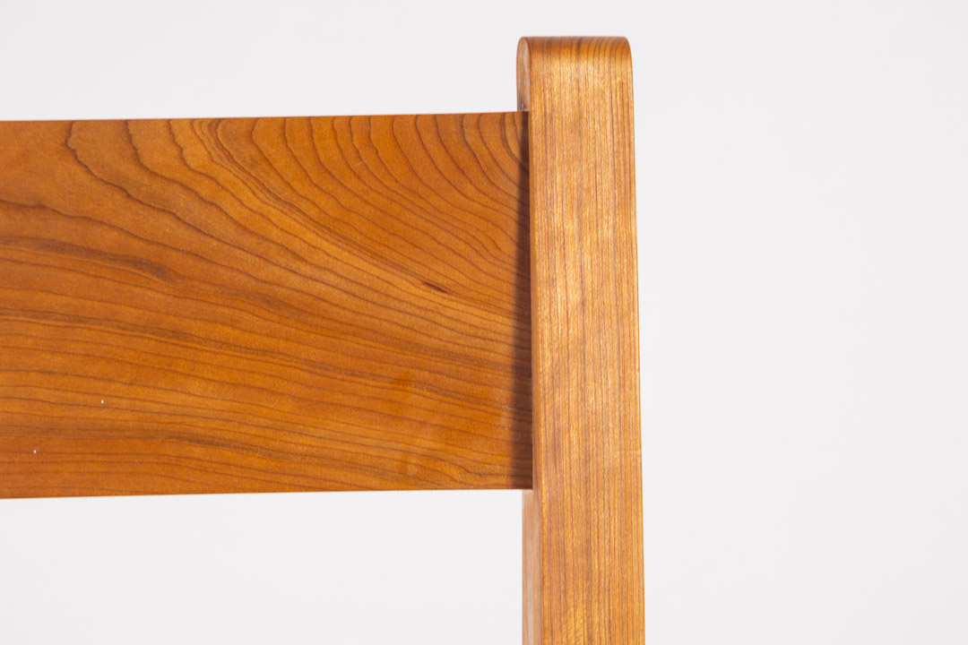 Lupin Chair — cherry backrest detail showing grain pattern