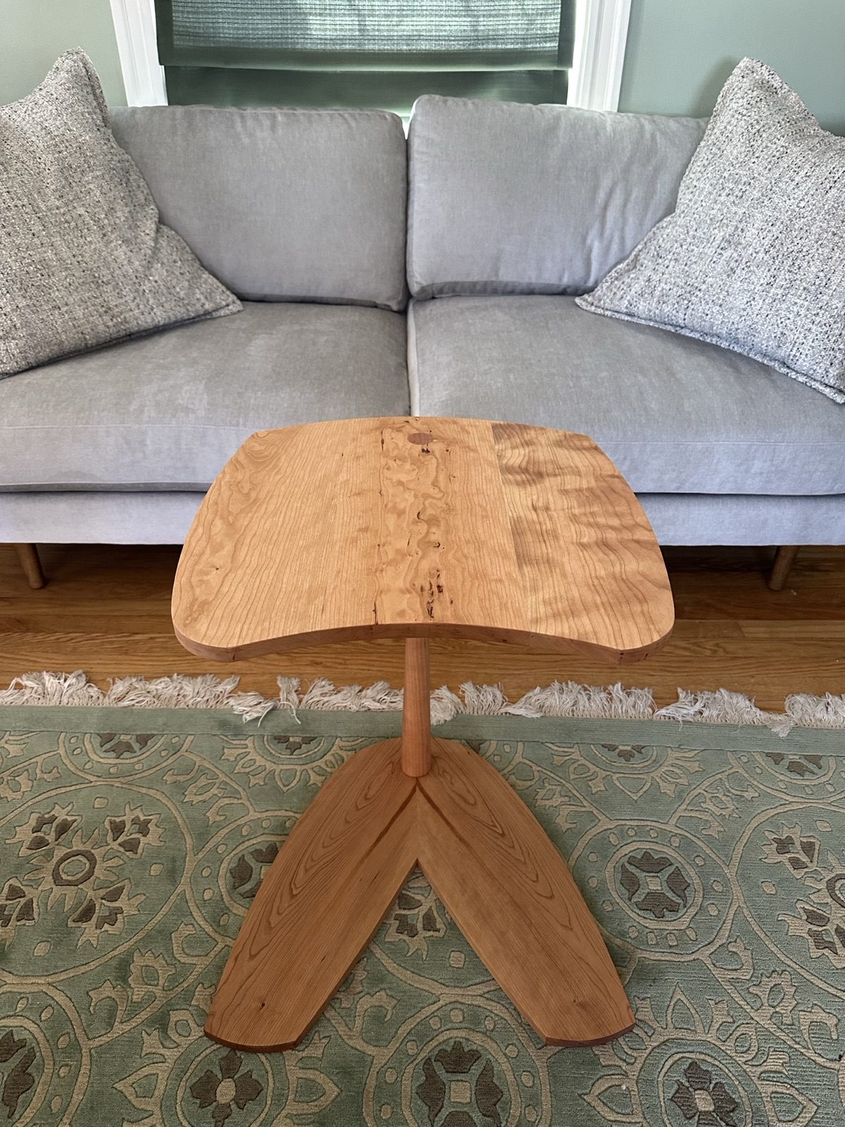 Movie Night — top view showing figured cherry grain